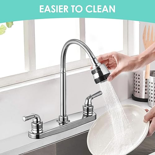 Vista 7 de Grifo de cocina RV no metálico, boquilla flexible para casas rodantes, autocaravanas, remolques de viaje