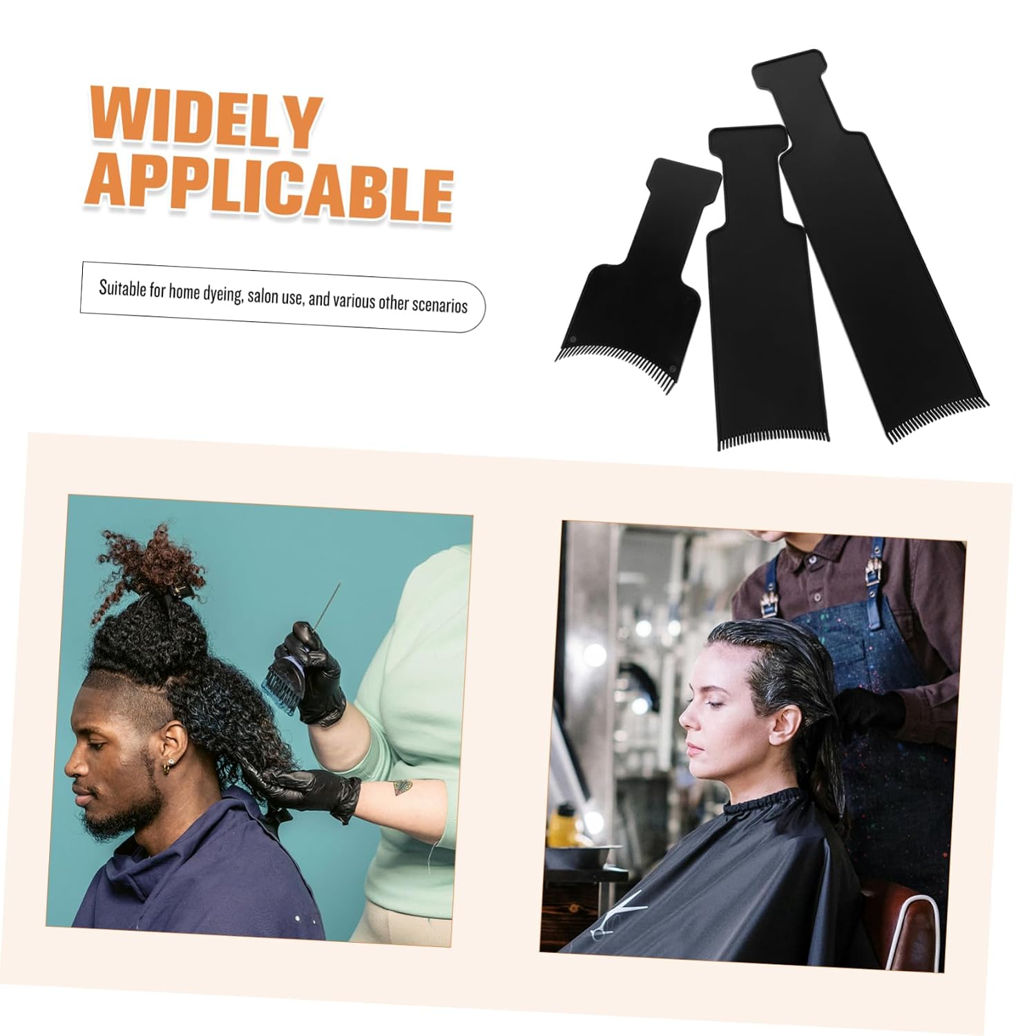 3pcs Highlighting Board Double-sided Hair Dye Tool for Professional Salon Use Safe Material Precise Color Application for Hair Coloring