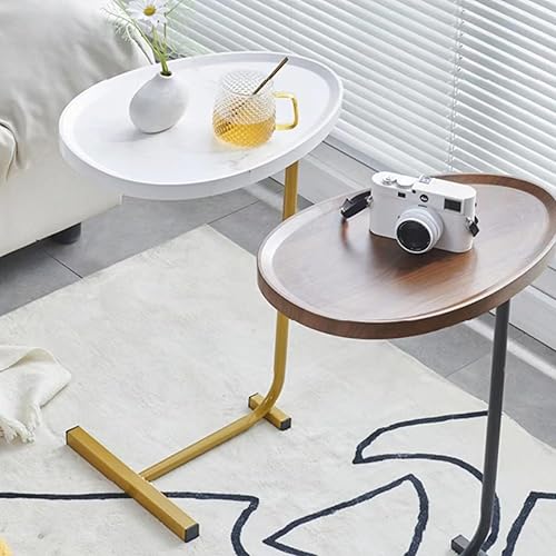 Miniatura 4 de Mesa auxiliar en forma de C de 23.62 pulgadas de alto para espacios pequeños, mesa moderna deslizante debajo del sofá para sala de estar, dormitorio