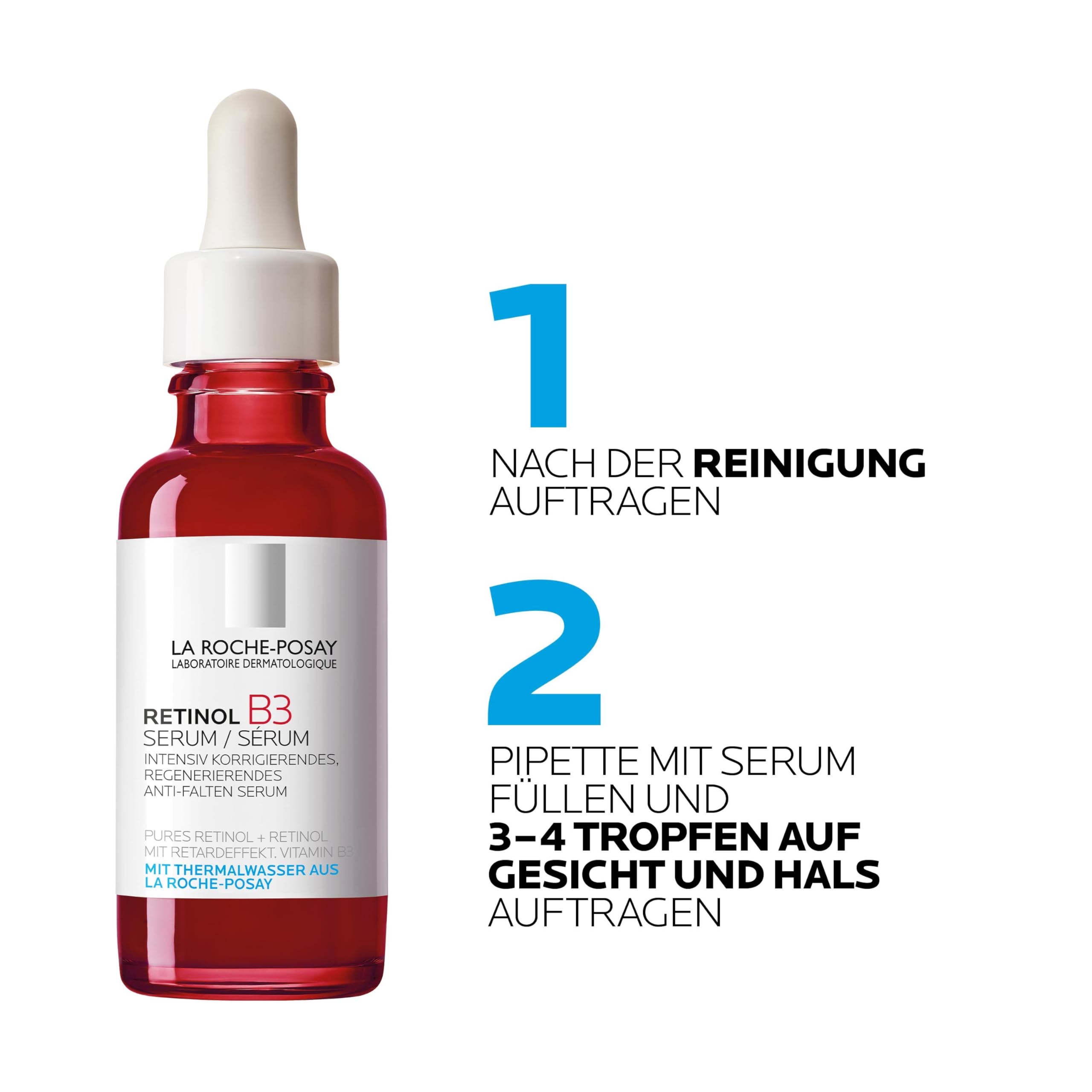 La Roche Posay Anti-Falten Serum-Konzentrat, Für normale bis empfindliche Haut, Intensiv Korrigierend und Regenerierend, Retinol und Vitamin B3, Retinol B3 Serum, 30 ml