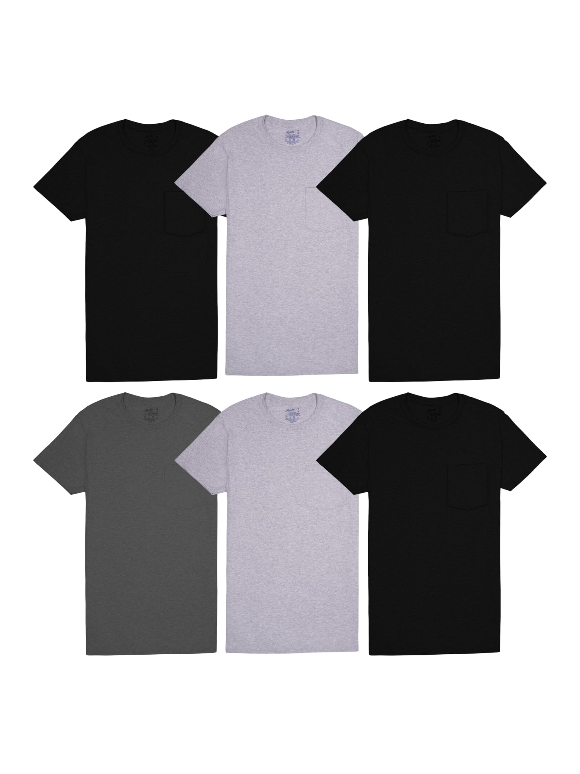 Fruit of the Loom Men's Eversoft Cotton Short Sleeve Pocket T-Shirts, Breathable & Tag Free