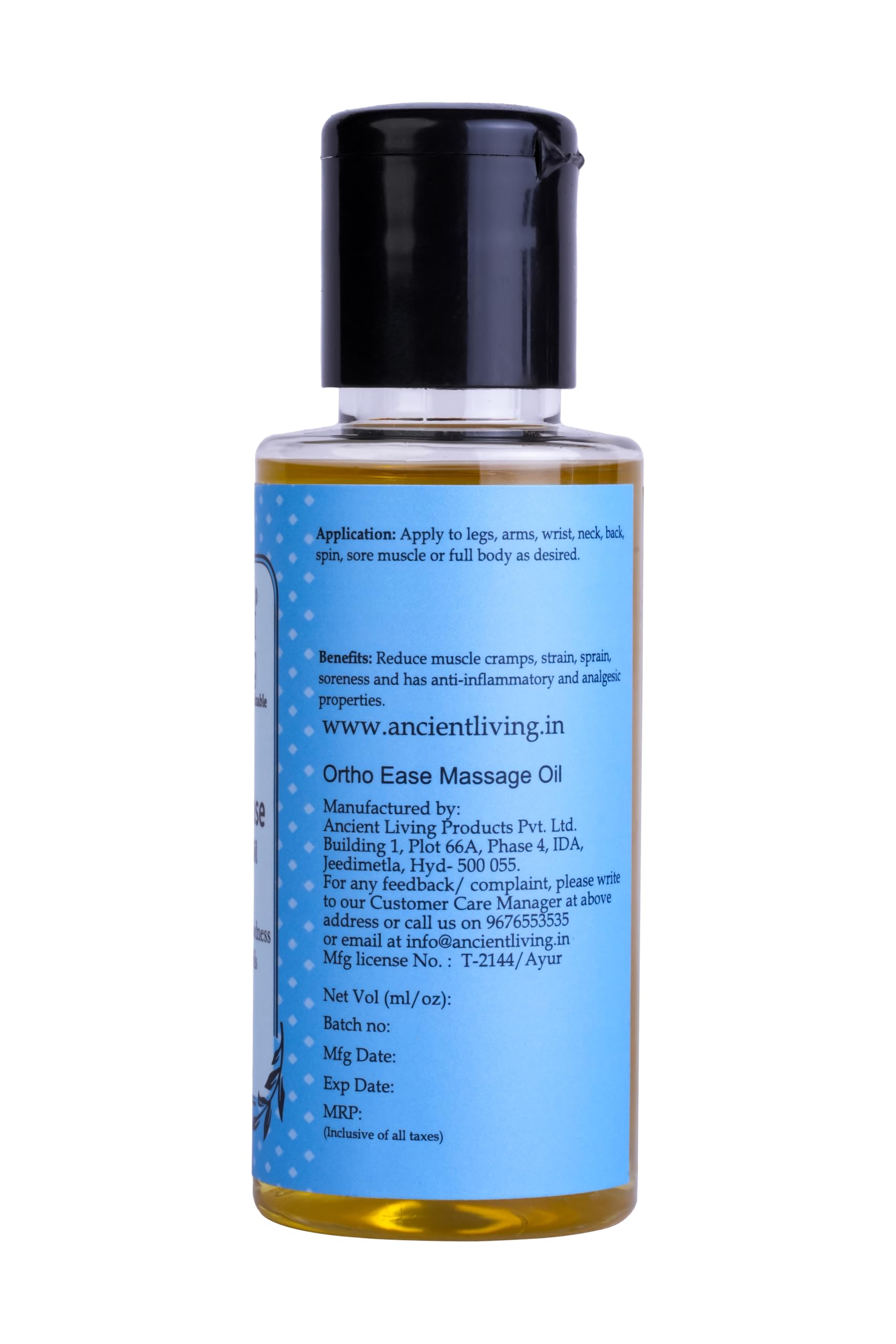 Ancient Living Organic Ortho Ease Pain Relief Massage Oil - 100 ml - Image 3 thumbnail