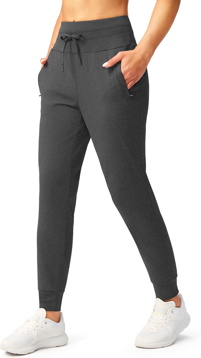 G GRADUAL Women's Joggers Pants with Zipper Pockets High Waisted Sweatpants Athletic Tapered Pants for Women Lounge Workout - Image 2