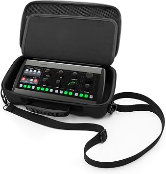 CASEMATIX Mixer Case Compatible With Behringer P16 Stage Mixer and P16-HQ Powerplay In Ear Accessories, Cables and Power Adapters, Fits Mixers up to 12.0 x 6.0 x 2.5 With Shoulder Strap