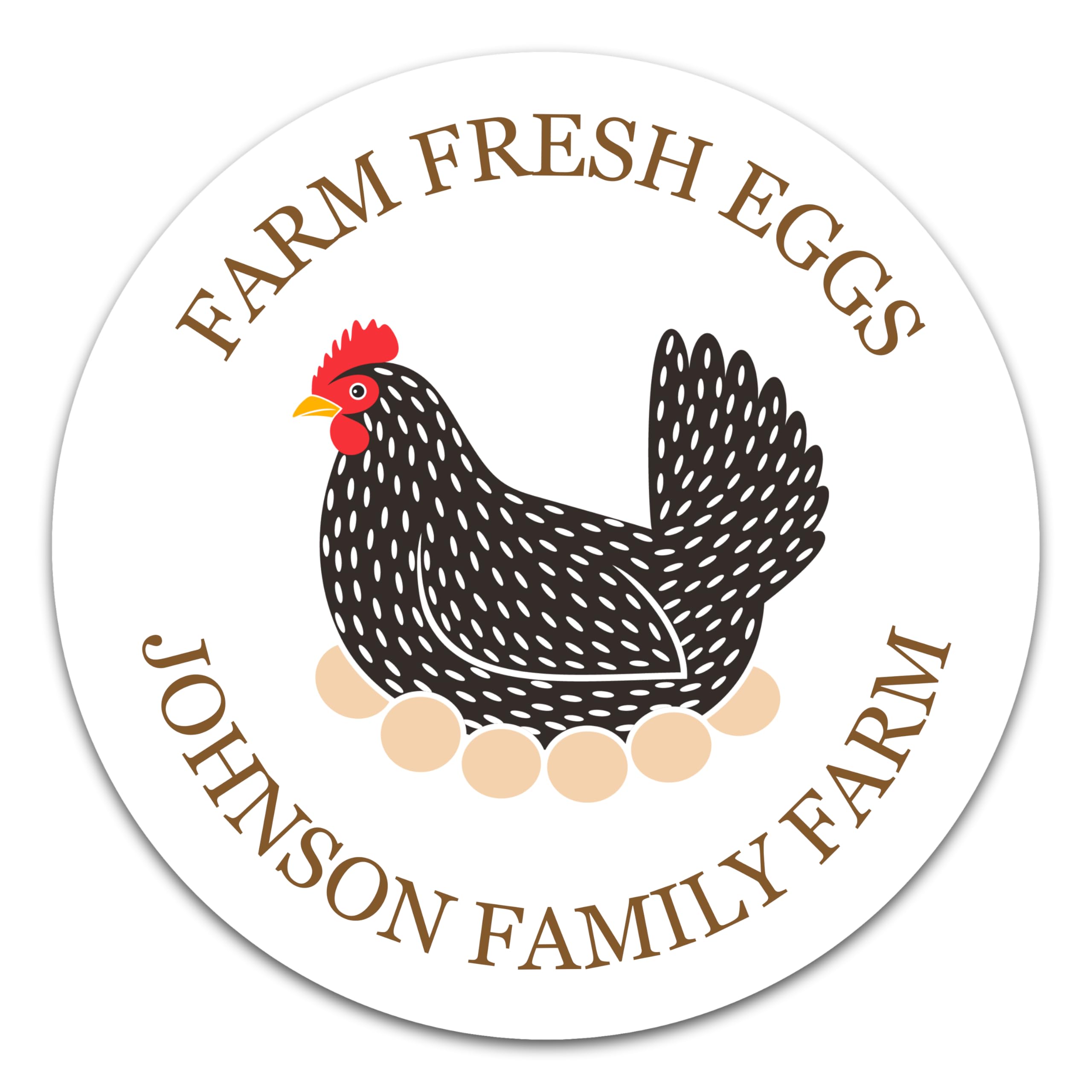 Personalized Egg Carton Labels - Custom Farm Fresh Egg Carton Stickers - Made in USA (40-5000 Labels) (Homestead Hen)