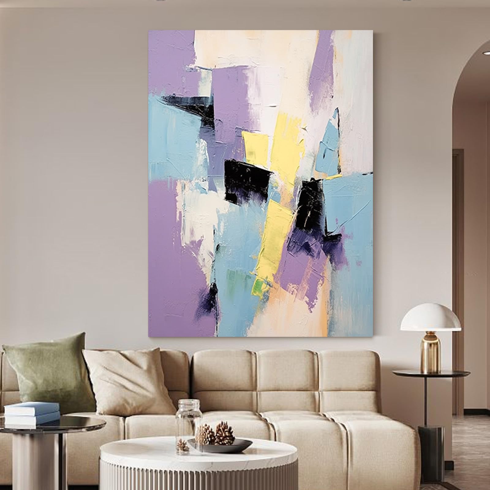 Peinture à l'huile peinte à la main, l'émotion de l'art abstrait 3D sur grande toile