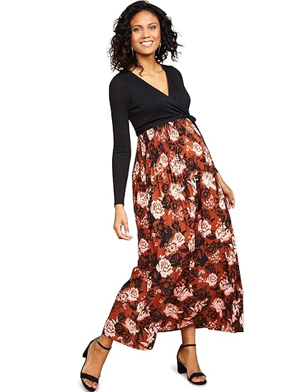 motherhood maternity black maxi dress