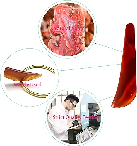 Miniatura 7 de Cuchillo de ágata roja de 4.3 in/4.3 "pulido bruñidor cuchillo de pulido borde artesanía joyería arcilla herramienta artesanal