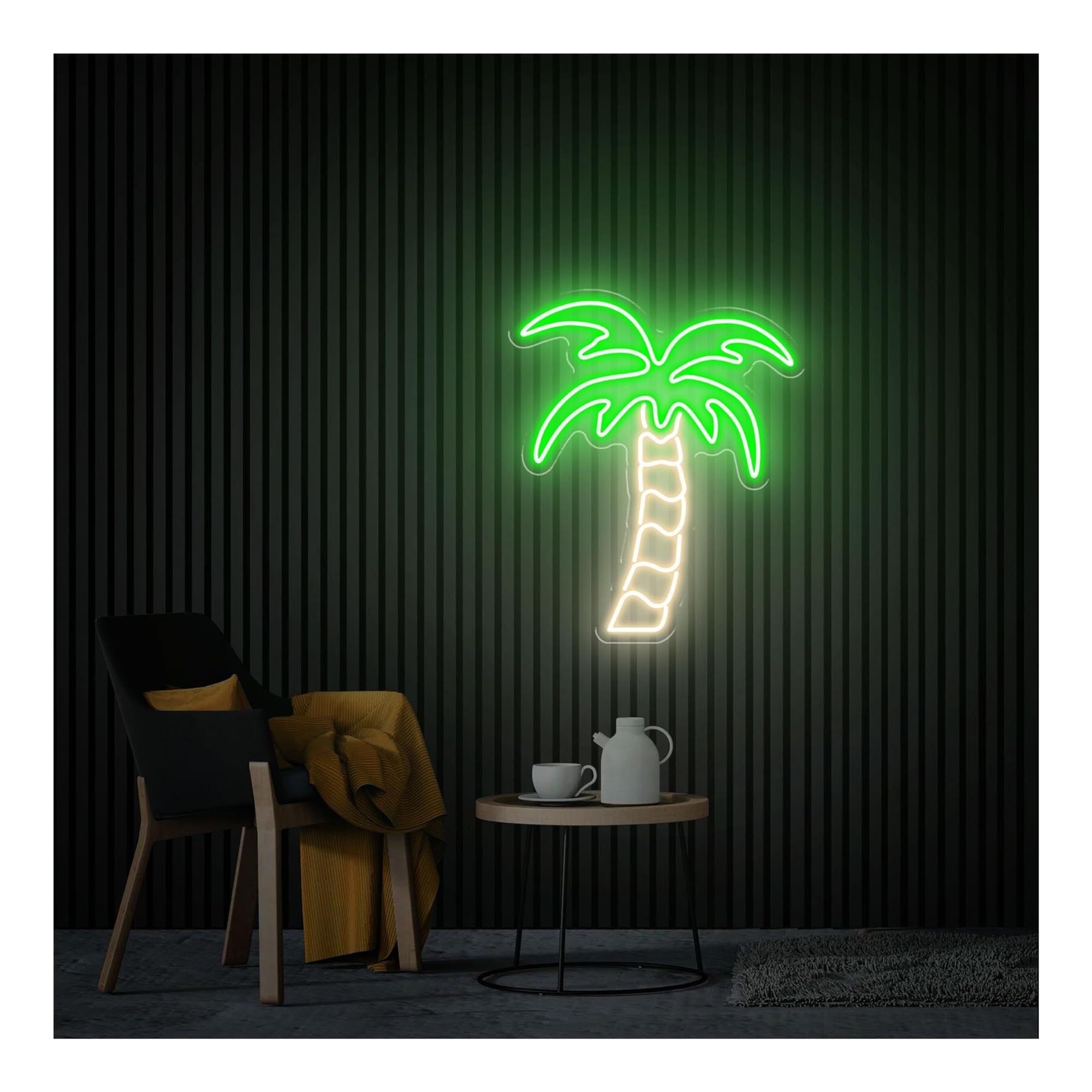 RONGCH Hanging Art Signs Palm Tree Neon Sign,Suitable for Living Room Wall Personalized Decor with Dimmable 42cmx50cm(C)