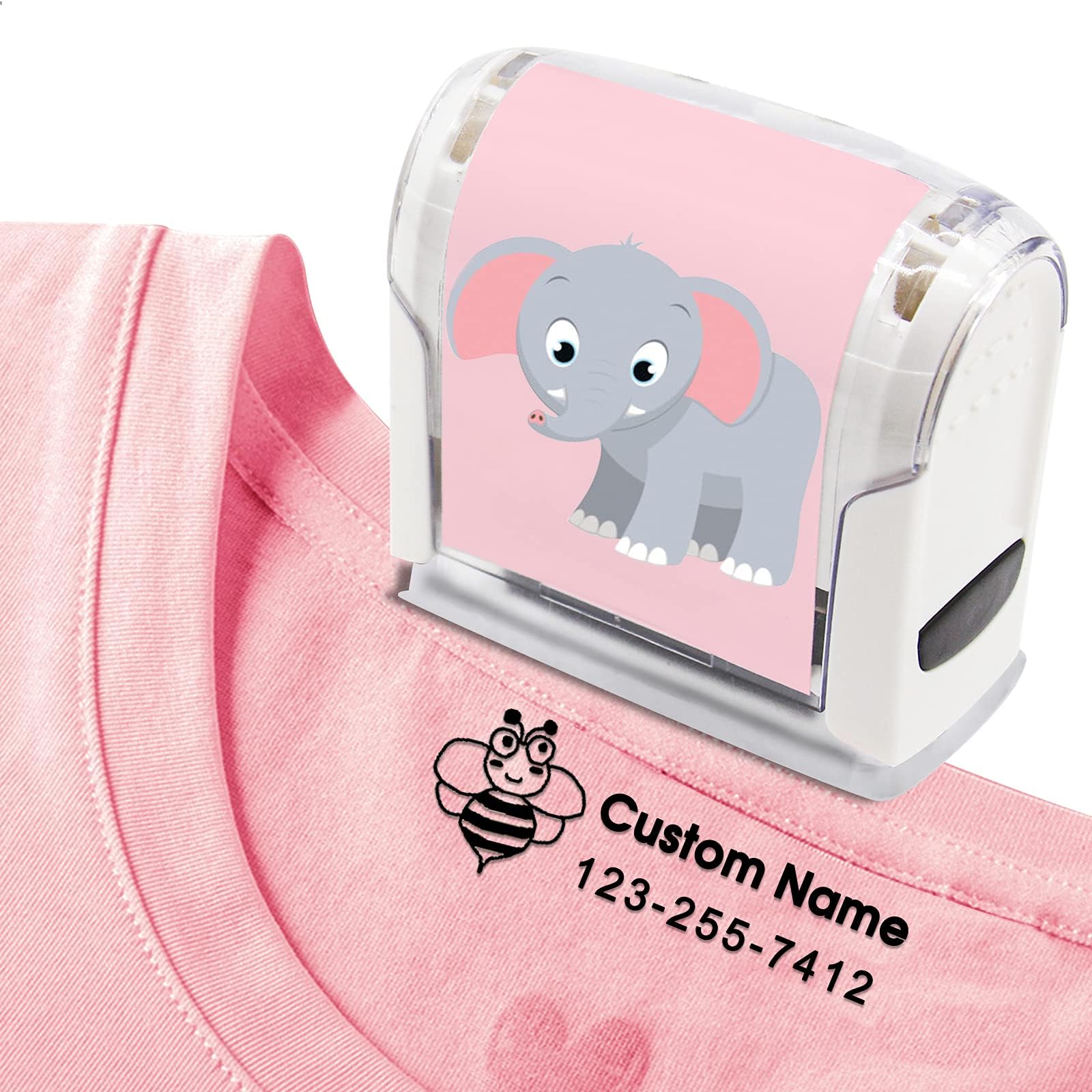 Name Stamp for Clothing Kids Custom Stamps Washable Daycare Labels Fabric Stamper 6 Sticker Patterns