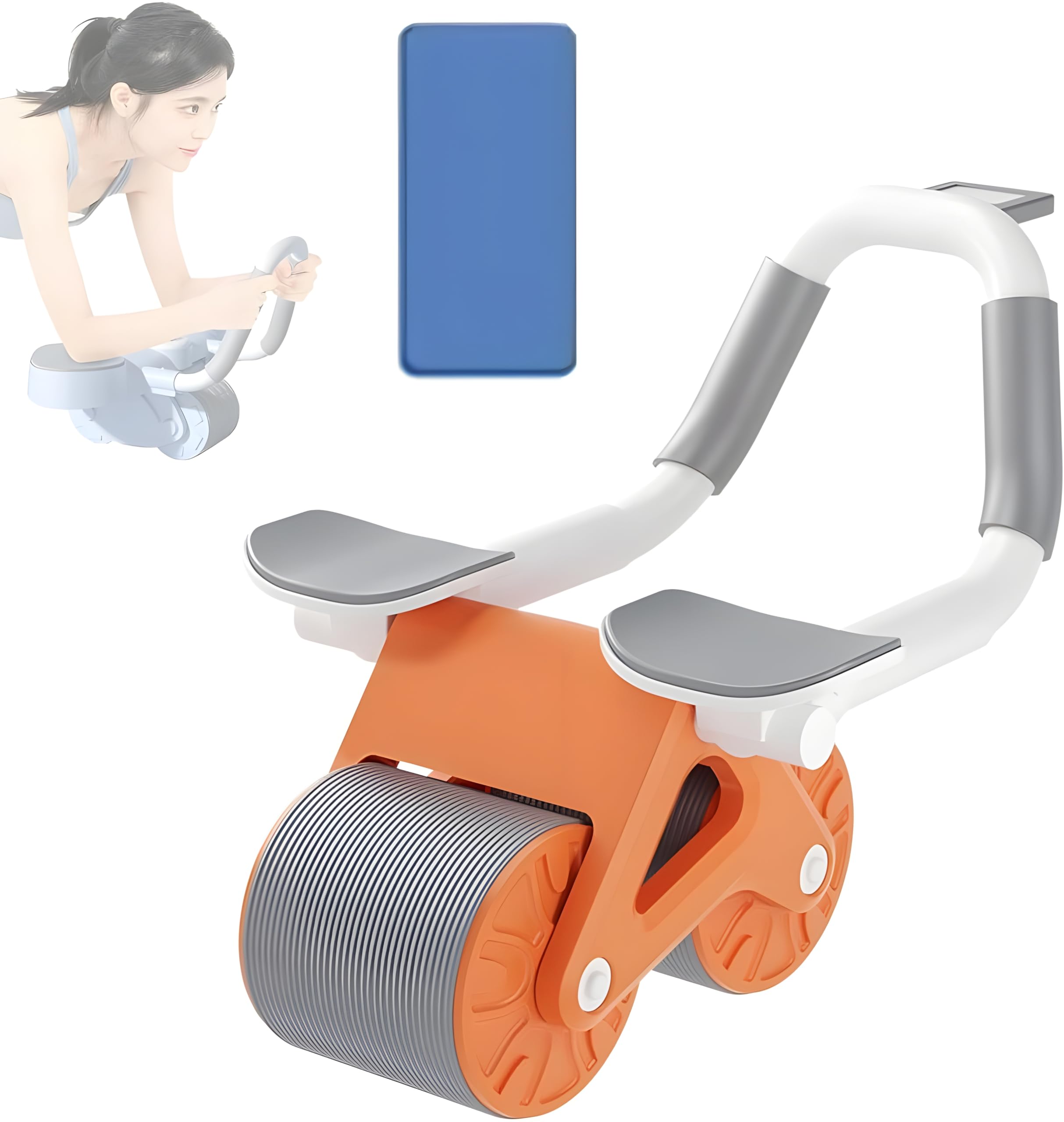 DIYASHI Ab Roller Wheel Exercise with Elbow Support, Automatic Rebound Abdominal Wheel,Double Wheel Ab Roller Equipment for Core Workout for Home Gym Fitness, Yoga & Pilates Exercises (Multi color)-image-5