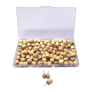 Amazon | Happy Spring 画鋲 おしぴん プッシュピン 木製 丸 100