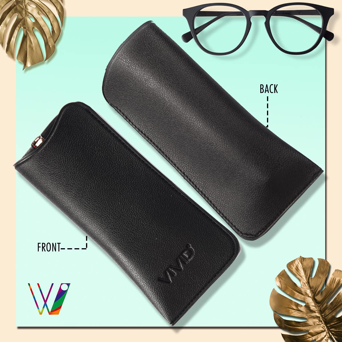 VIVID Vision Unisex Adult Lightweight Eyewear Specs Case Cover | Protect Eye Glasses | Chashma Dibbi | Spectacle Box | Open Flap | Artificial Leather | D-14 | Black-Brown - Image 7 thumbnail