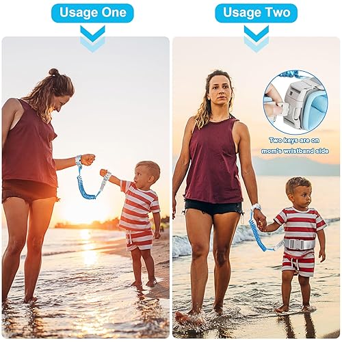 Miniatura 4 de Accmor Correa reflectante para cinturón infantil, 2 en 1 anti pérdida de muñeca para bebé, banda de cintura antipérdida para niños y niñas, arnés de