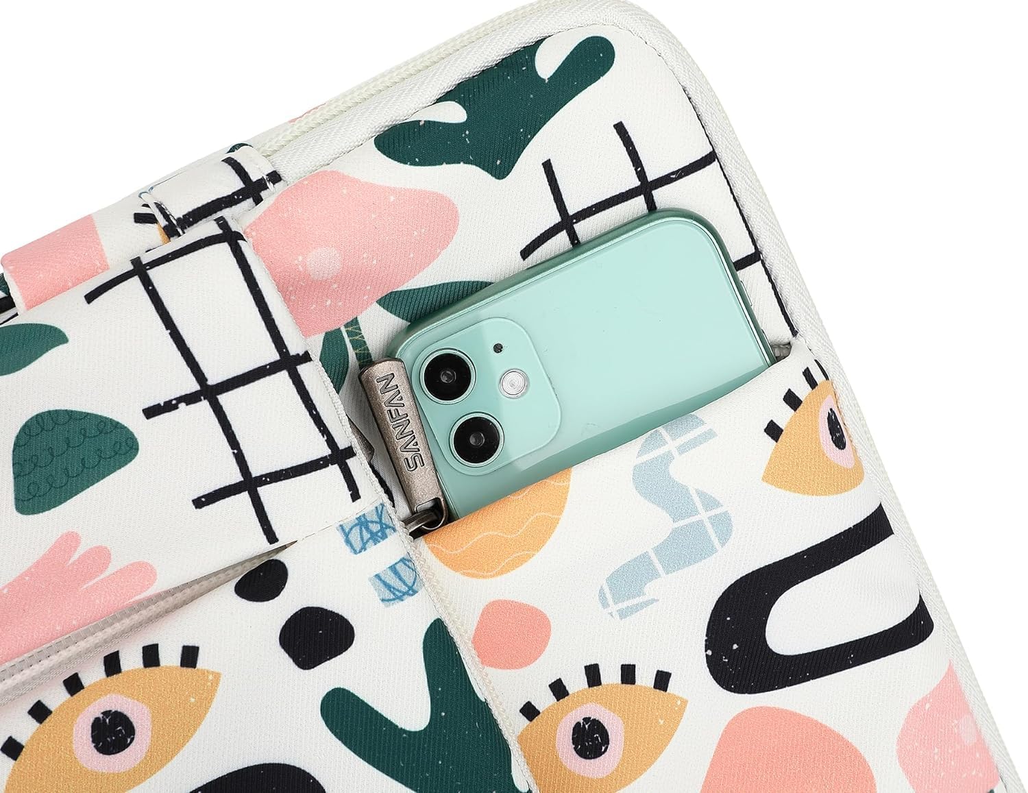 360° Protective Laptop Sleeve Case Bag with 3 Pockets,Handle,Luggage Strap for MacBook Pro 14 inch and 14 inch-14.4 inch Screen Laptop (Garden) - Image 7