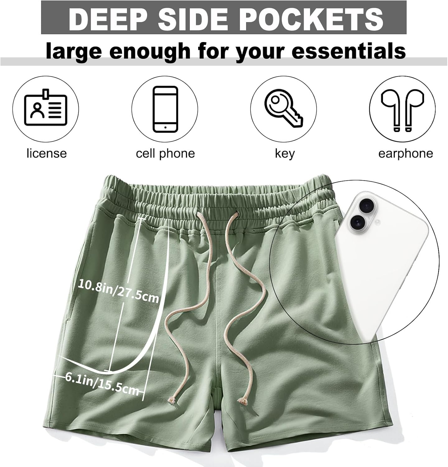 AIMPACT Mens Workout Sweat Shorts 5 Inch Cotton Casual Fitness Mens Athletic Gym Shorts with Pockets - Image 4