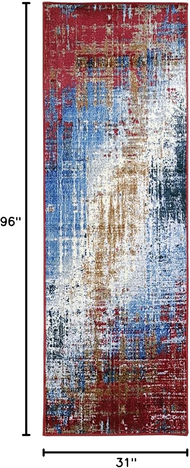 Digitally Printed, Low Maintenance, Affordable and Fashionable, Non-Slip Arona Washable Area Rug, 2'6'x8'