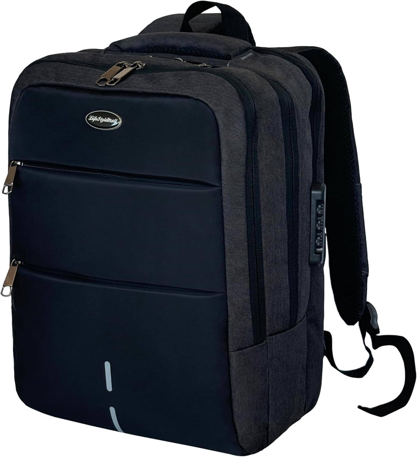 LifeStyleMall Laptop Backpack School Backpack Cabin bag 15.6″ College Backpack USB Charging Headphone Port – Anti-Theft Breathable Padded Shoulder Strap Water Resistant Computer Rucksack Travel