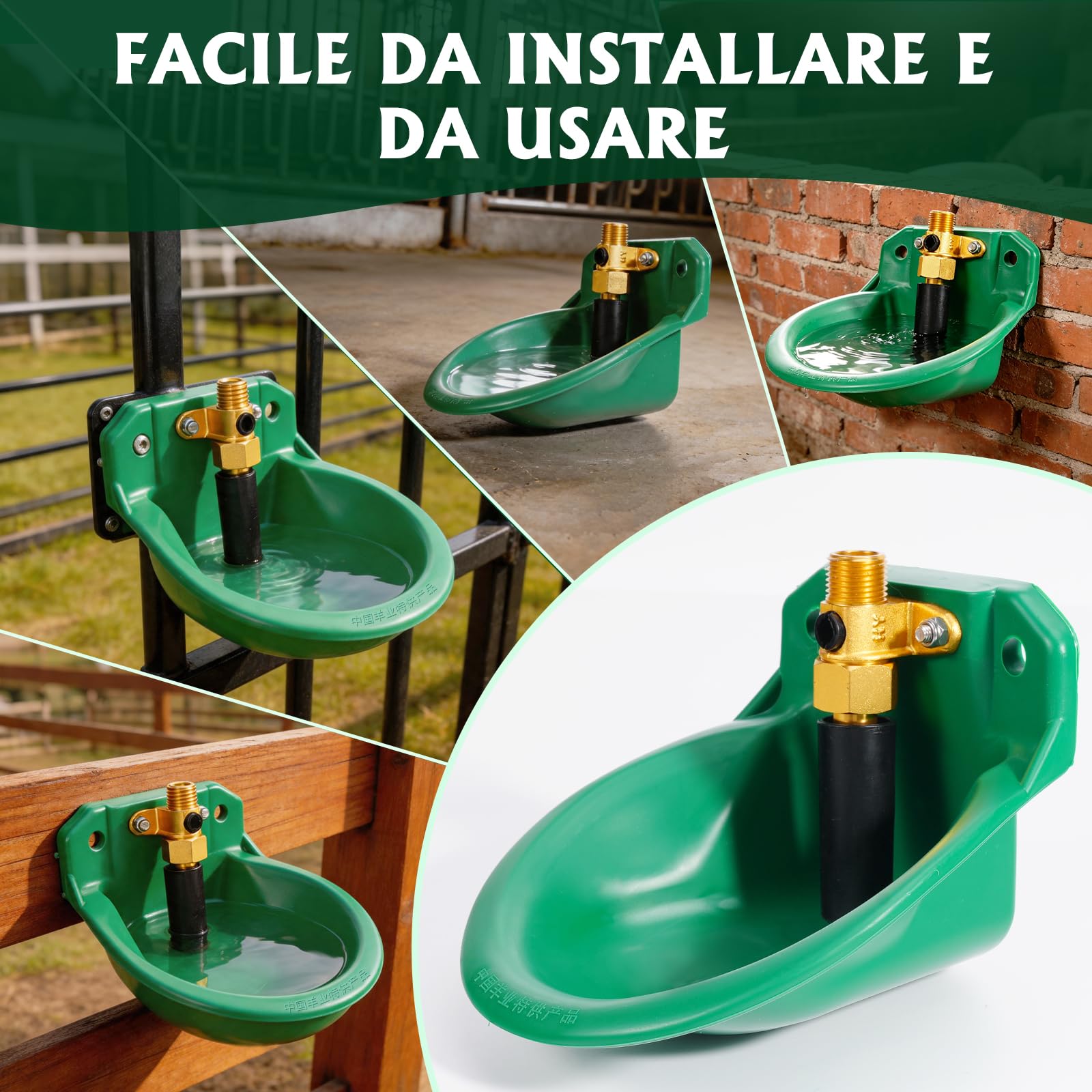 Farm & Ranch - Ciotola automatica per l’acqua per pecore, valvola in rame