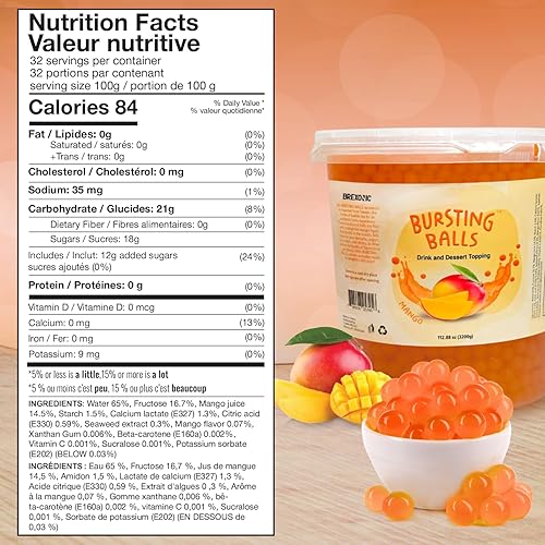 Vista 86 de Perlas de boba explosivas, perlas de tapioca para té de burbujas (sabor granada, 7 libras, 1 unidad)