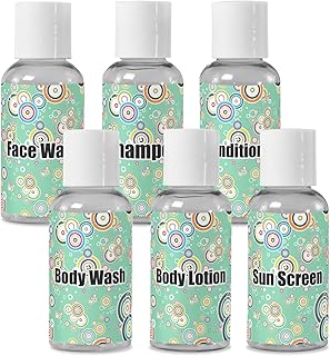 Y círculos de colores botellas de viaje (pers...