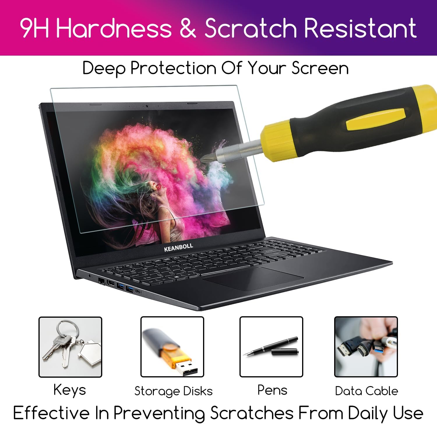 16" Tempered Glass Laptop Screen Protector for 16-inch 16:10 Aspect Ratio Screen HP/Dell/Lenovo/Asus/Acer/Samsung/Sony/MSI/LG/jumper/Razer Blade 16 inch Laptop.9H Hardness, Anti Scratch, Bubble Free - Image 6