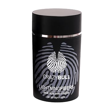 Crazy Bull Hair Lightning Hair Building Fibers - Hair Fibers for Thinning Hair - Hair Fiber Withstands Wind, Rain and Sweat - Medium Brown - 0.78 oz