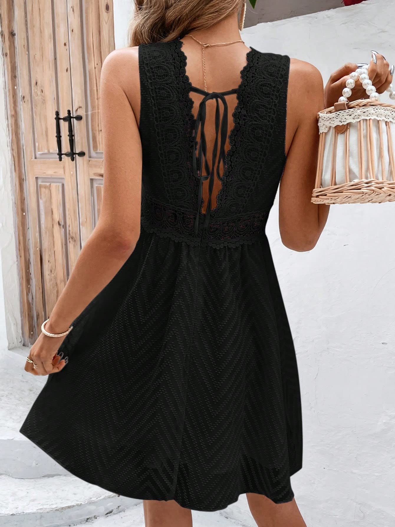 Amazon.com: Women's Dresses Guipure Lace Insert Dress Dress for Women(Black,Large) : Clothing, Shoes & Jewelry Amazon.com: Women's Dresses Guipure Lace Insert Dress Dress for Women(Black,Large) : Clothing, Shoes & Jewelry