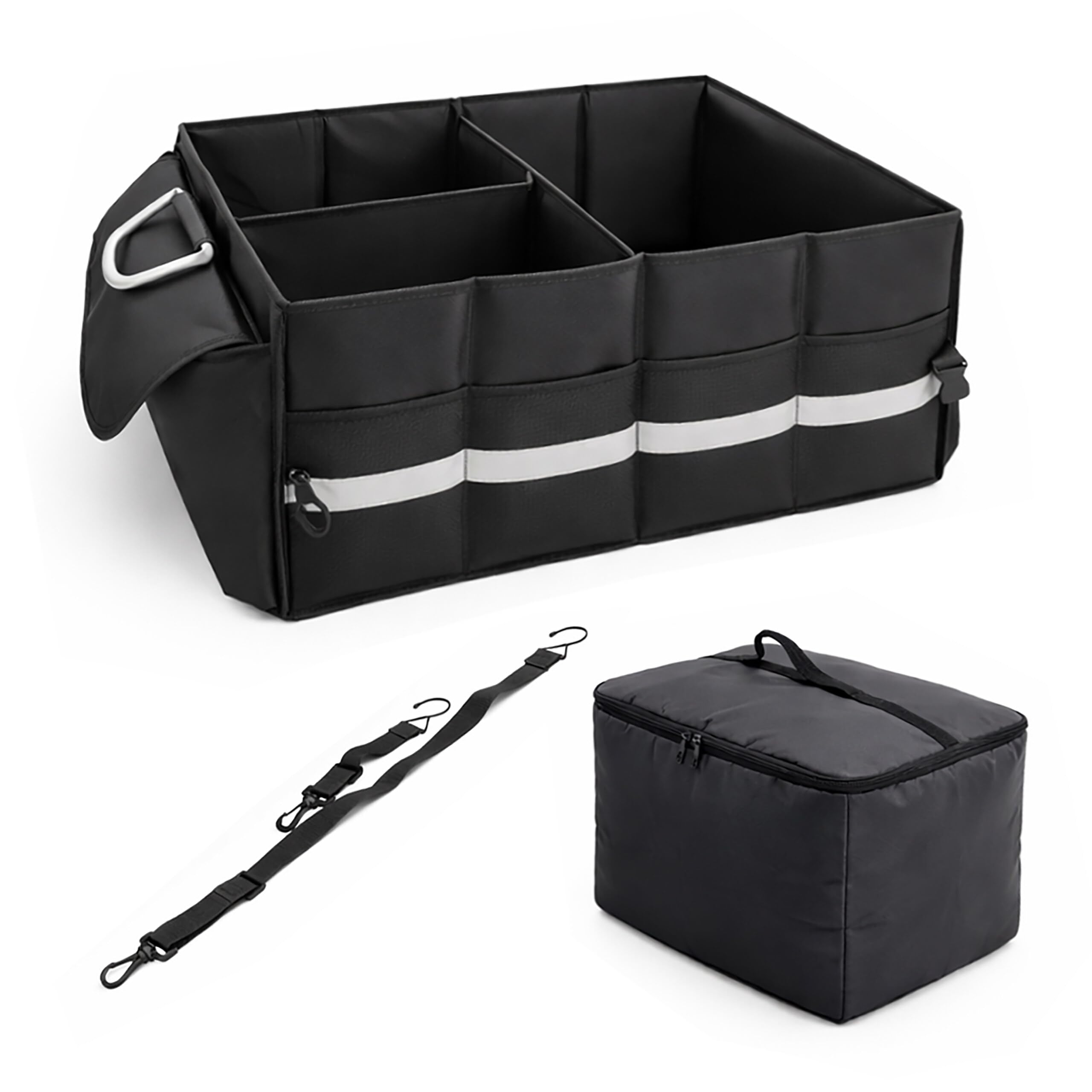 Organisateur de coffre pliable avec sac thermique et couvercle amovible