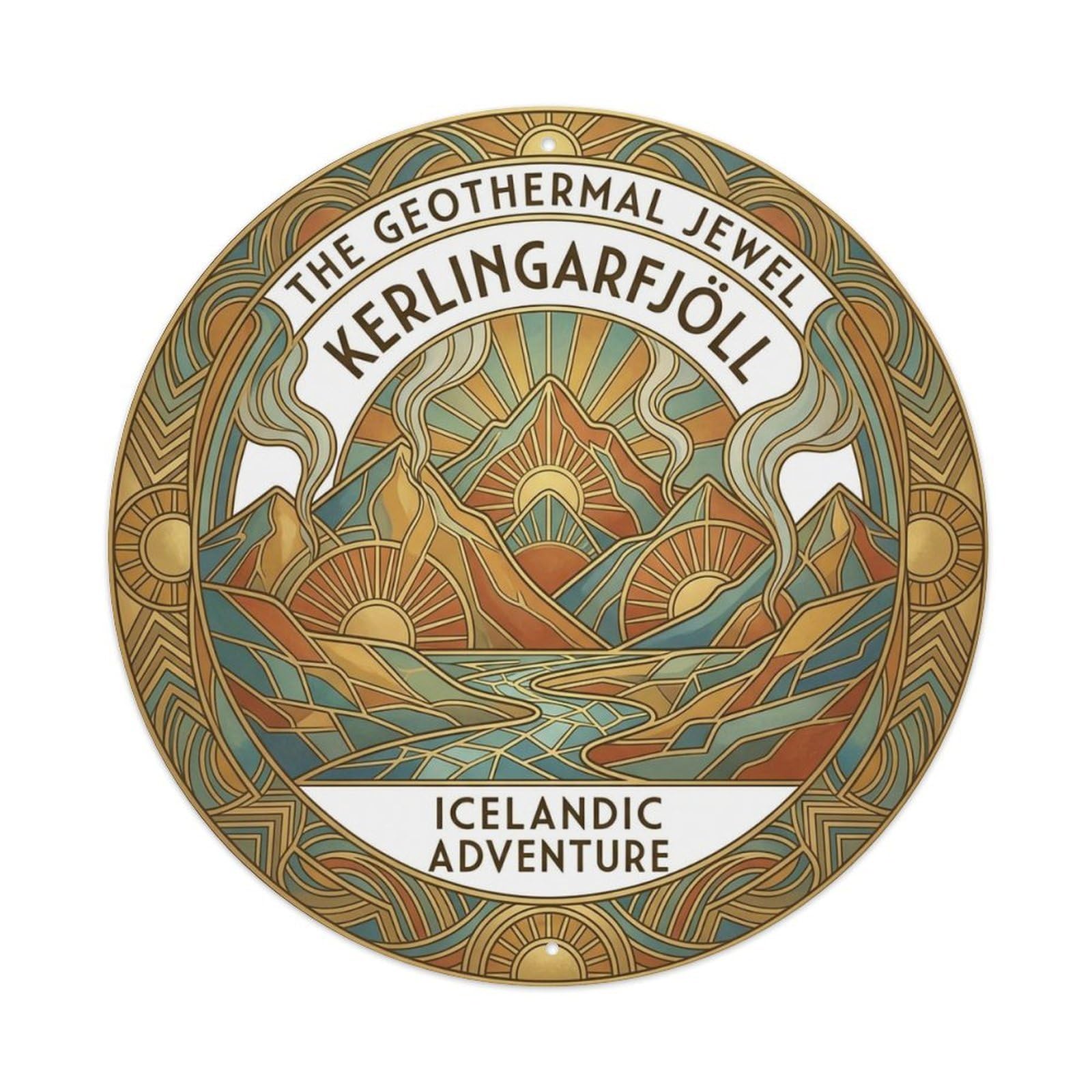 Fqnyr Style Metal Tin Sign Vintage Travel Kerlingarfjoll Iceland Mountains