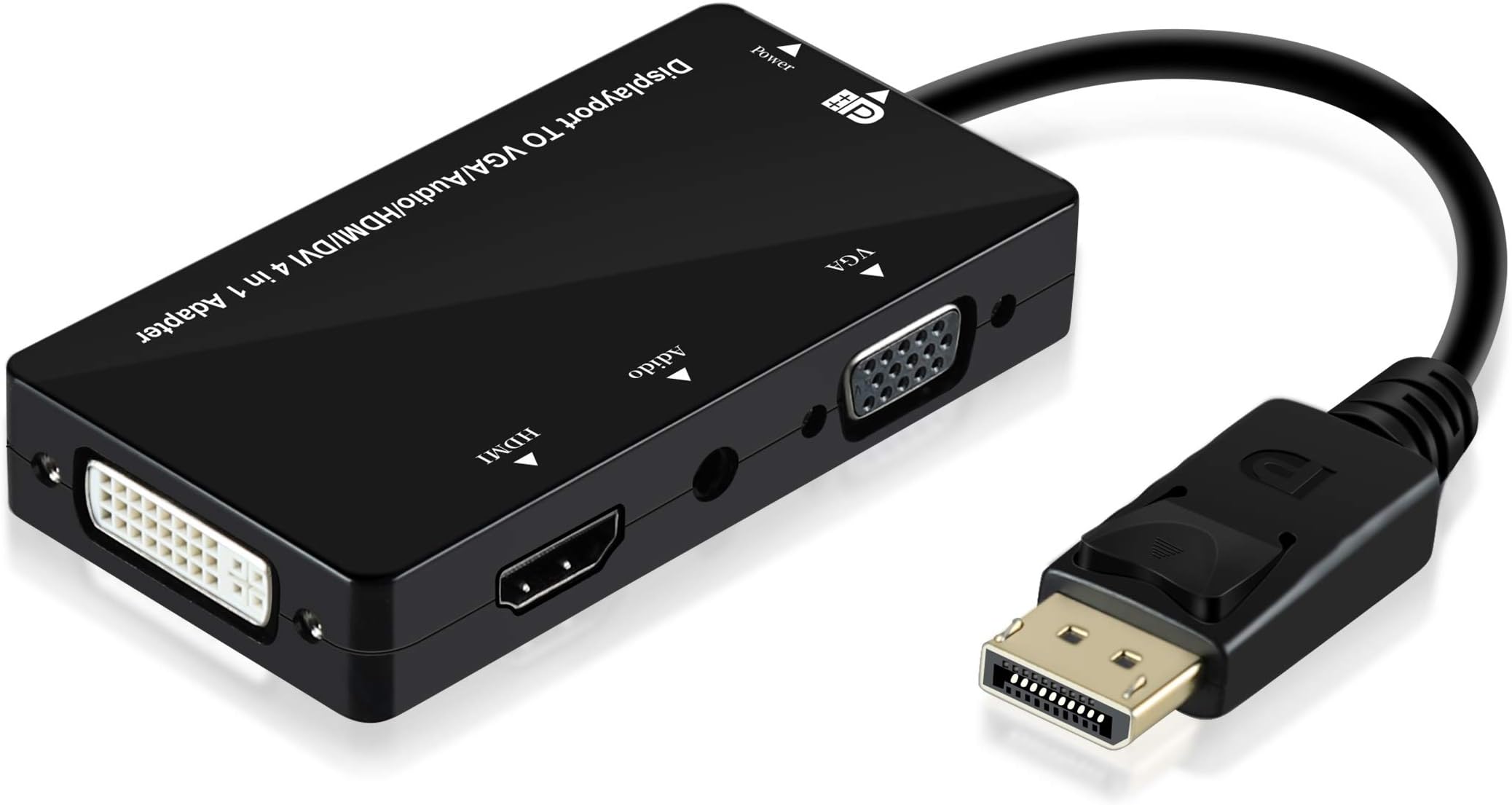 NEWCARE Gold Plated DisplayPort to HDMI/VGA/DVI Male to Female 4-in-1 Adapter in Black