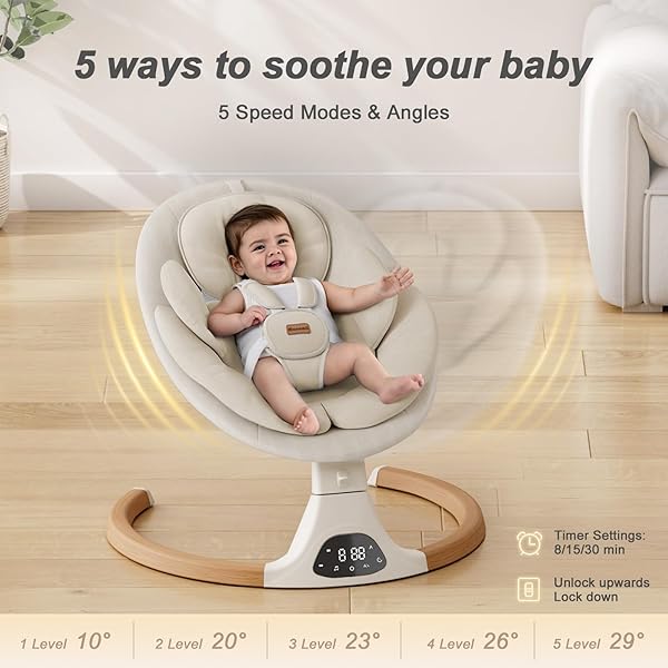 Monamii Electric Baby Swing 0-12M 4