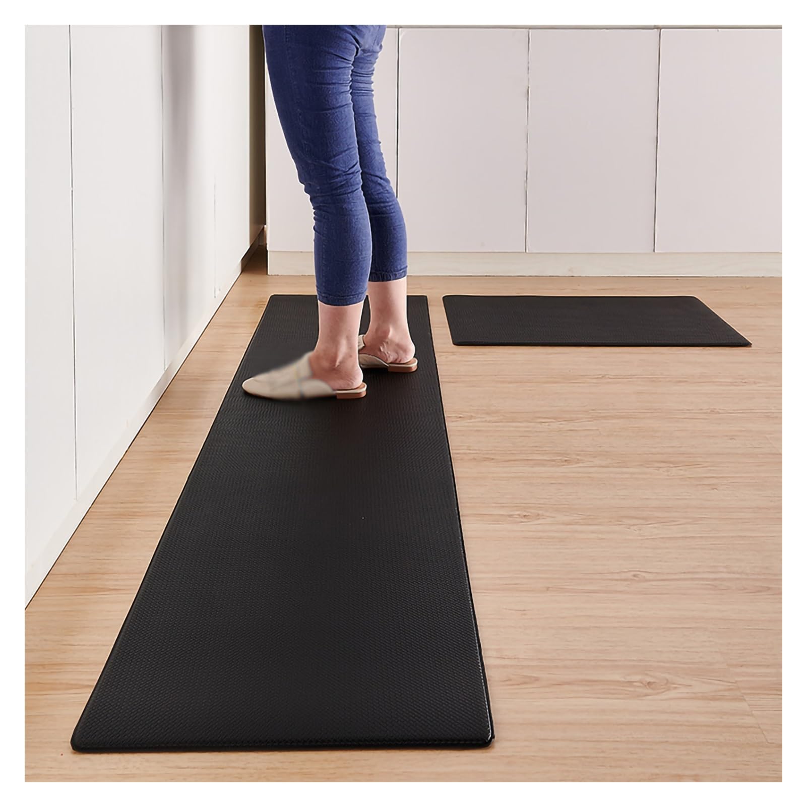 Colchones de gimnasio para pisos pesados Alfombra suave antifatiga acolchada for escritorio, ergonómica, antideslizante, cómoda alfombra de cocina, impermeable for el hogar, garaje y oficina(Grey,44x1