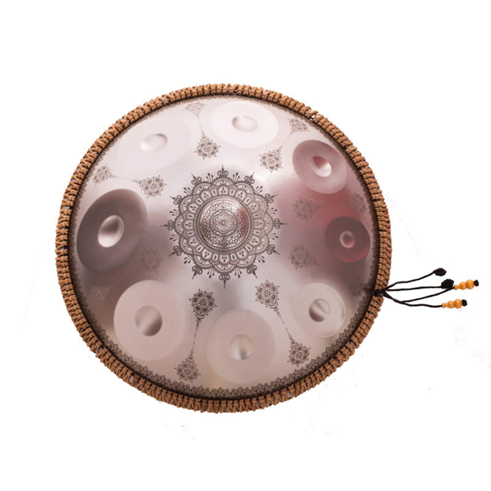 YUANZHOU Handpan Zungentrommel 9 Töne 22 Zoll Percussion Handpan Instrument 432hz,Silver