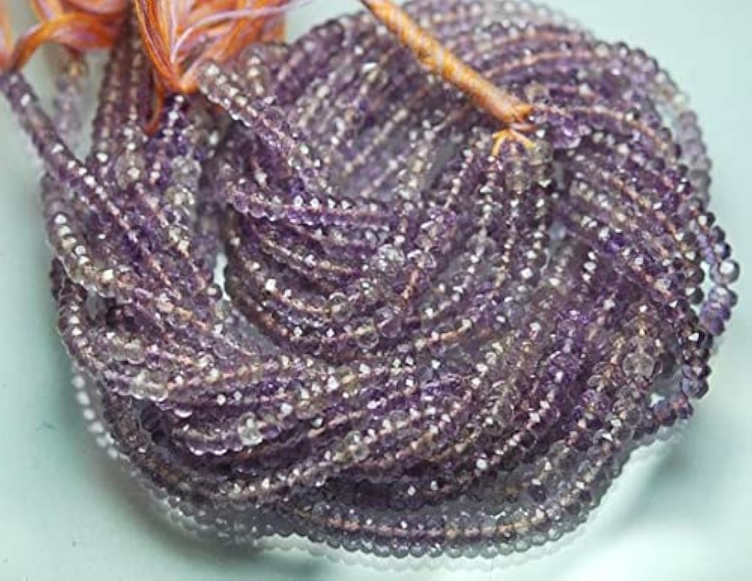 Perles Amétrine Naturelle 4.5mm Rondelles Facettées Rare LKBEADS