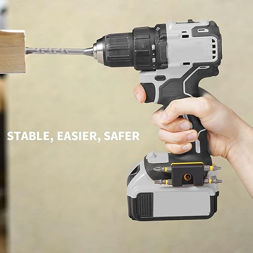 Miniatura 6 de Soporte de brocas compatible con Dewalt 20 V, organizador de brocas compatible con taladros que llevan hasta 4 brocas en el lateral de tu