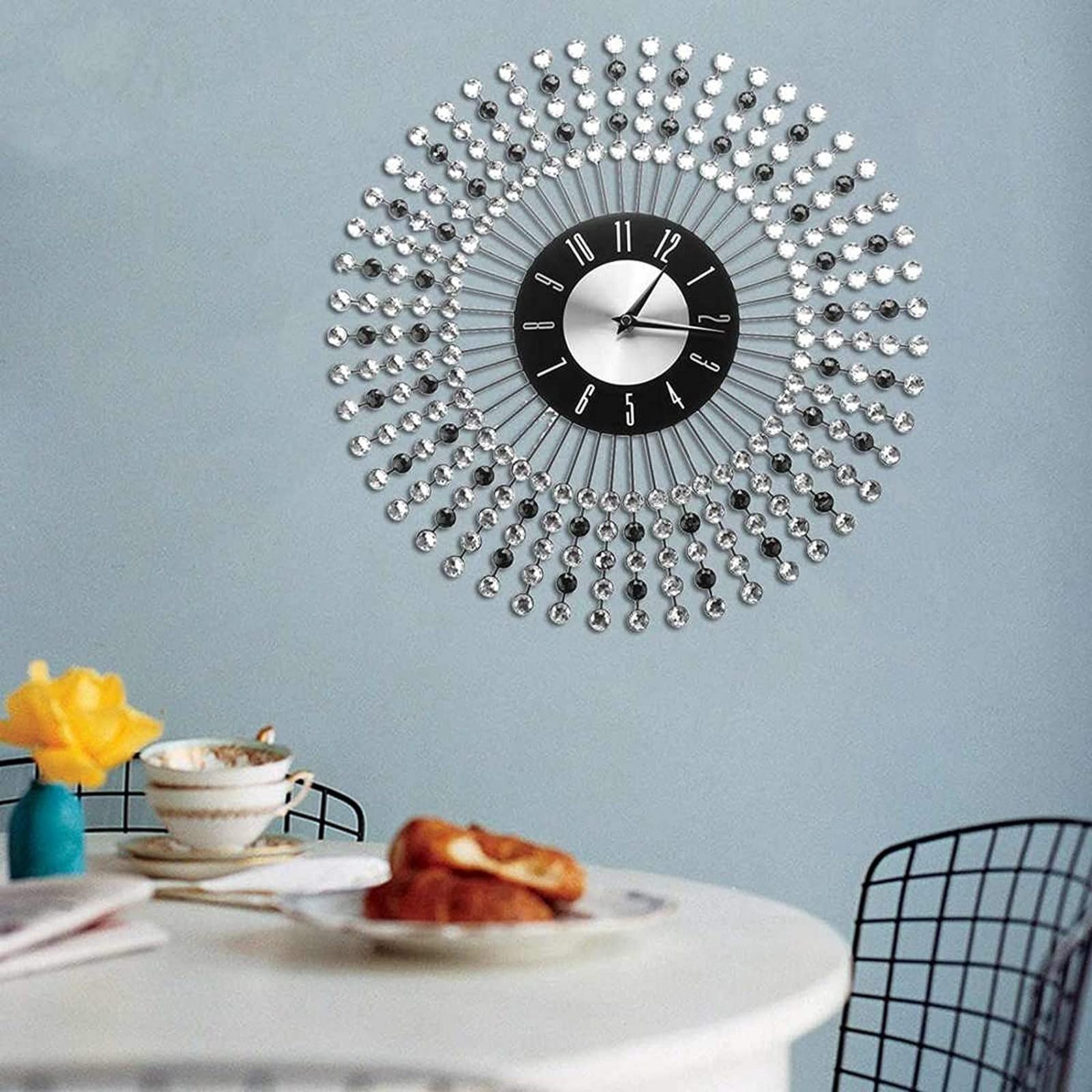 Horloge murale 3D diamant pour salon et maison - Décoration murale art moderne unique