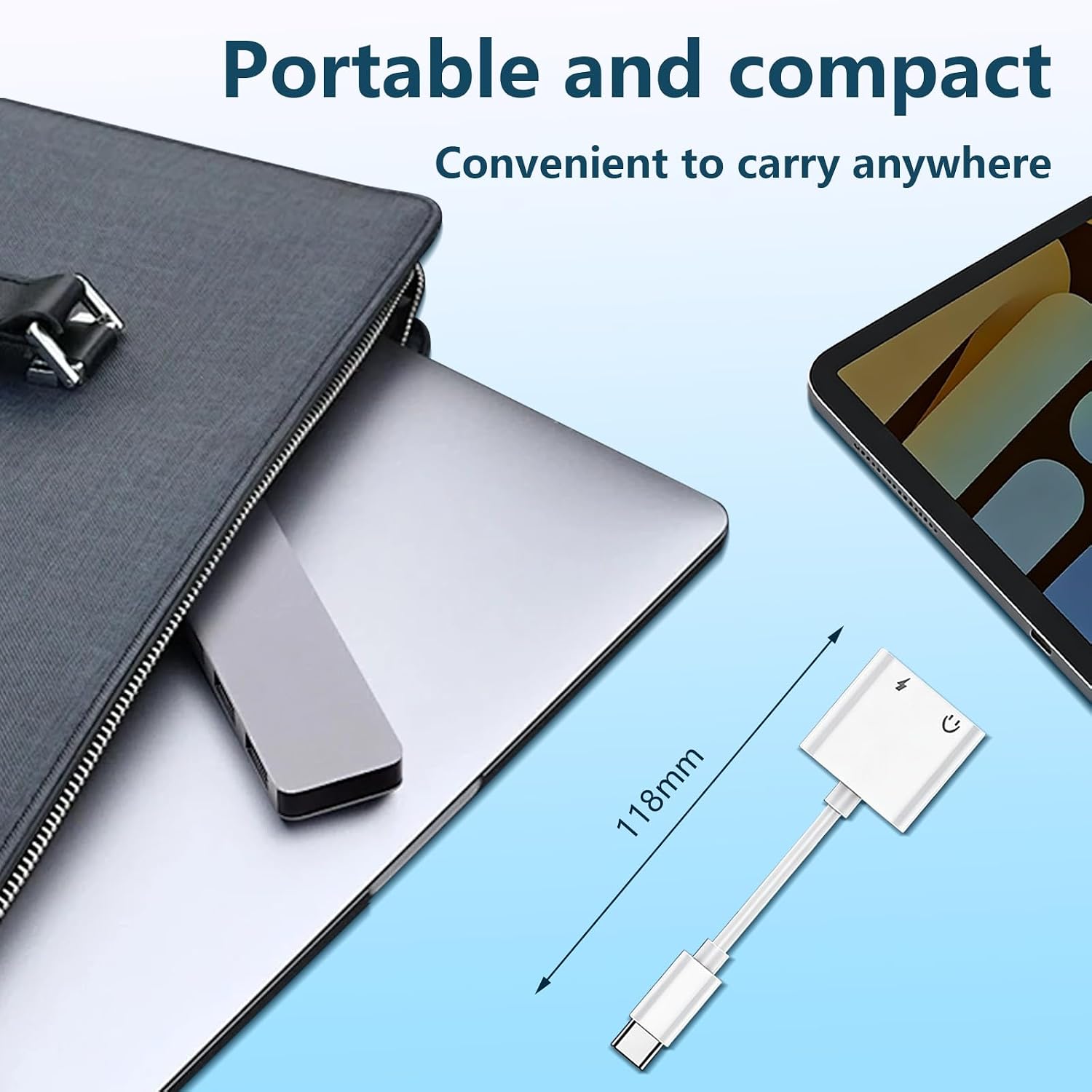 Dual USB C Headphone and Charger Adapter for iPhone, USB Type C to Aux Audio   Charge Dongle Adapter for iPhone 17/17 Pro/17 Pro Max/Air/16/16 Pro Max/15/15 Pro Max (2PACK)