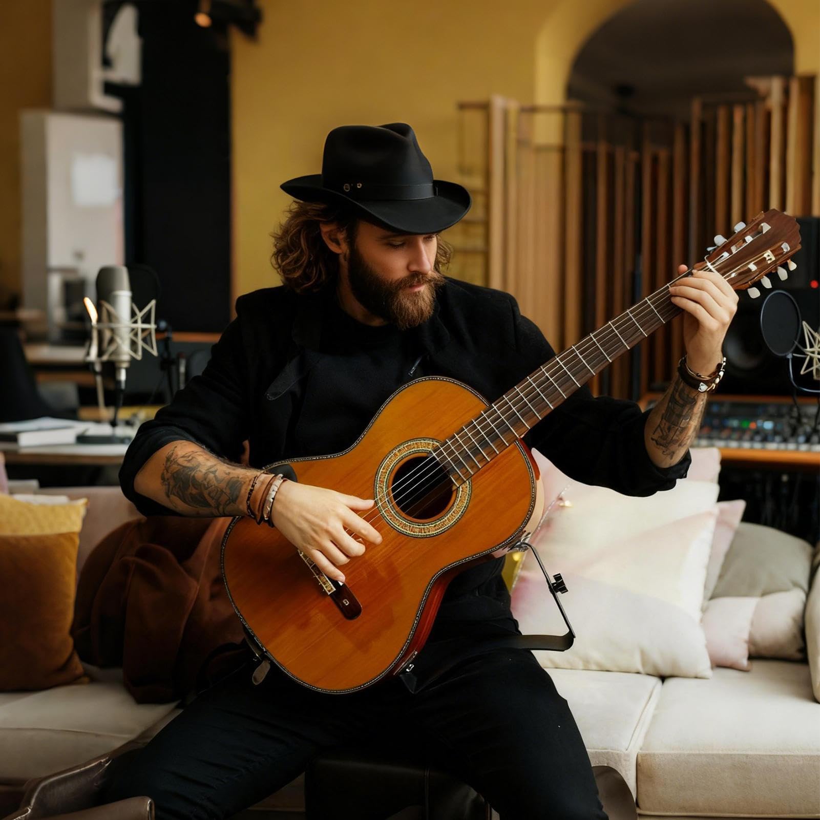 Soporte Para La Pierna De La Guitarra,Accesorio Musical Antideslizante Y De Altura Ajustable - Soporte Para Guitarra Eléctrica Con Reposapiés Y Apoyo Para Pierna - Para Actuaciones En Escenario Prácti