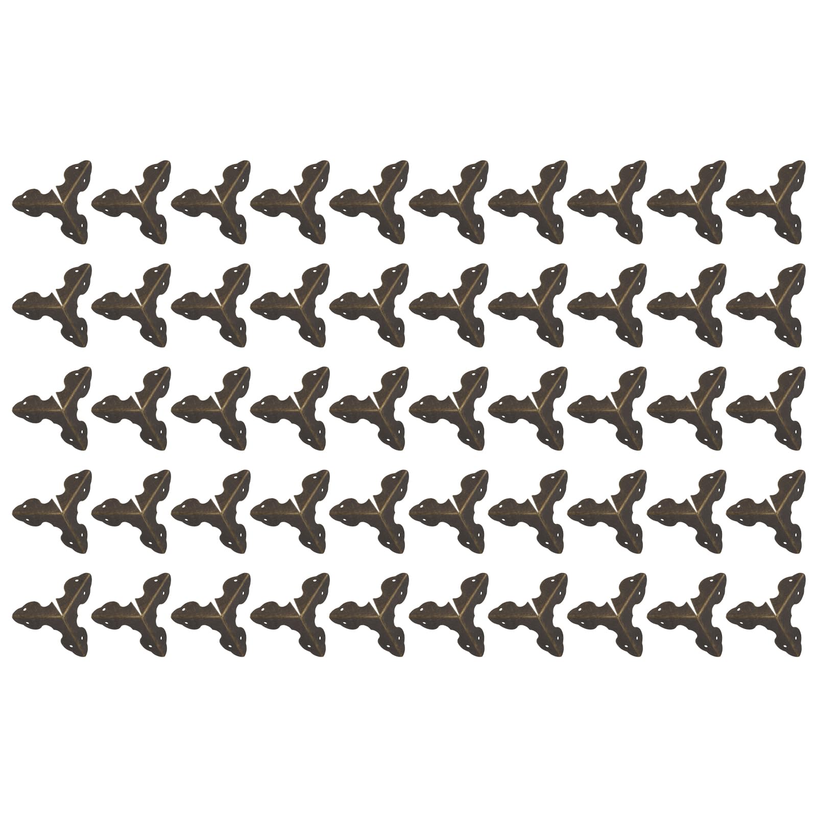50pcs Sturdy Metal Edges Protectors for Stair and Furniture Corners with Portable Designs Vintage Styles Easy Installion Corner Pad