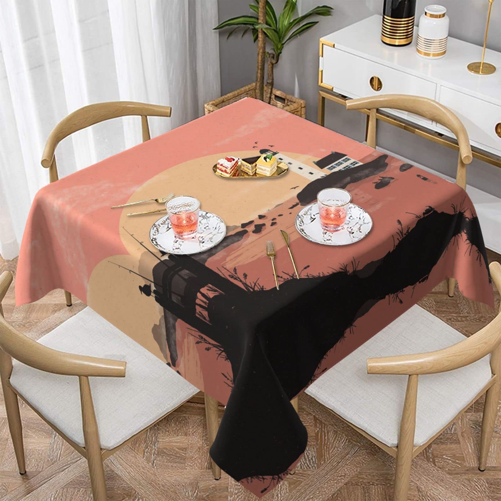 Nappe carrée imperméable lavable et anti-tache pour banquets et tables de fêtes