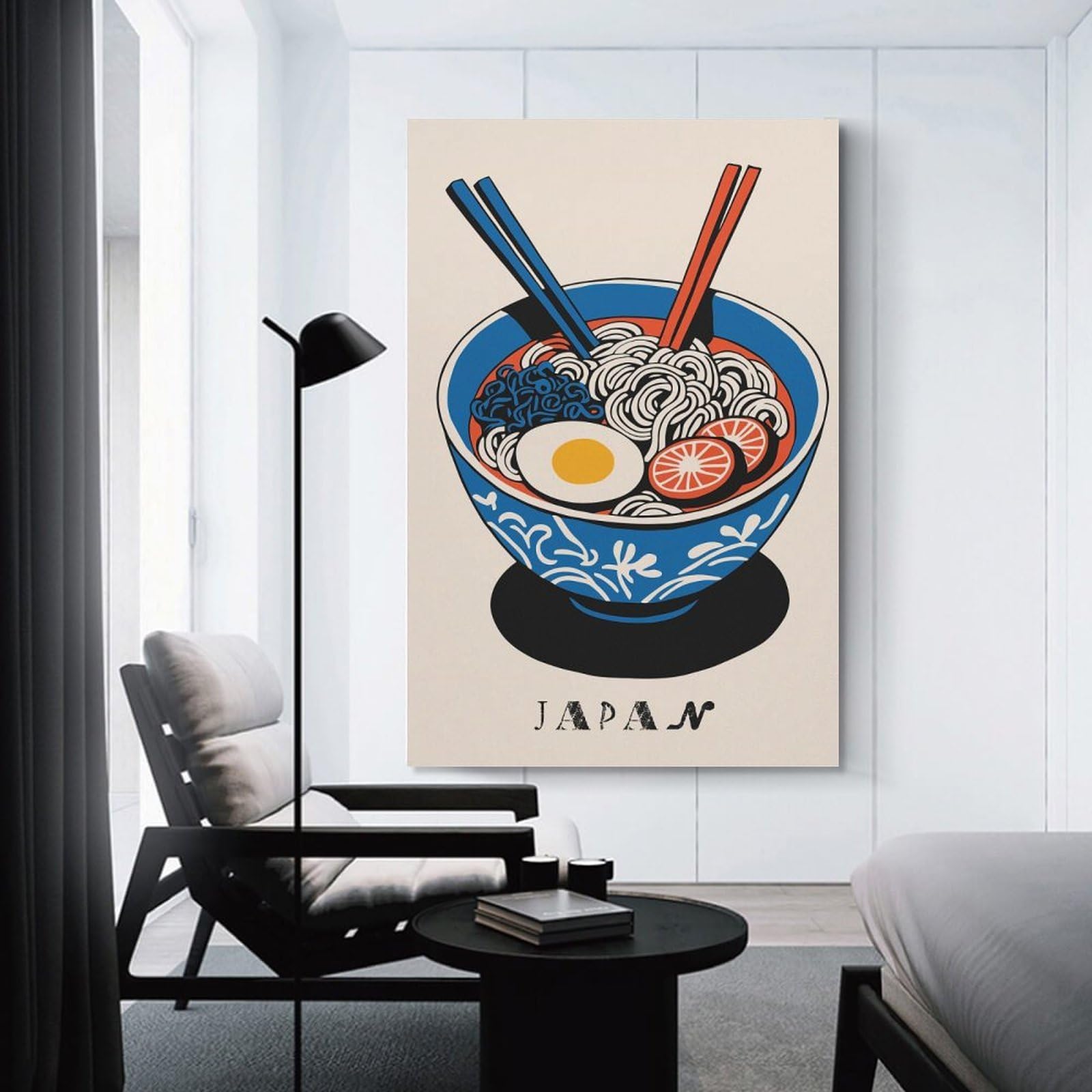 Junmoney Room Decor Wall Art Japan Ramen Soup, 24x36inch(60x90cm), for Gallery Wall Layouts in Home Or Office, Home Wall Art for Statement Displays