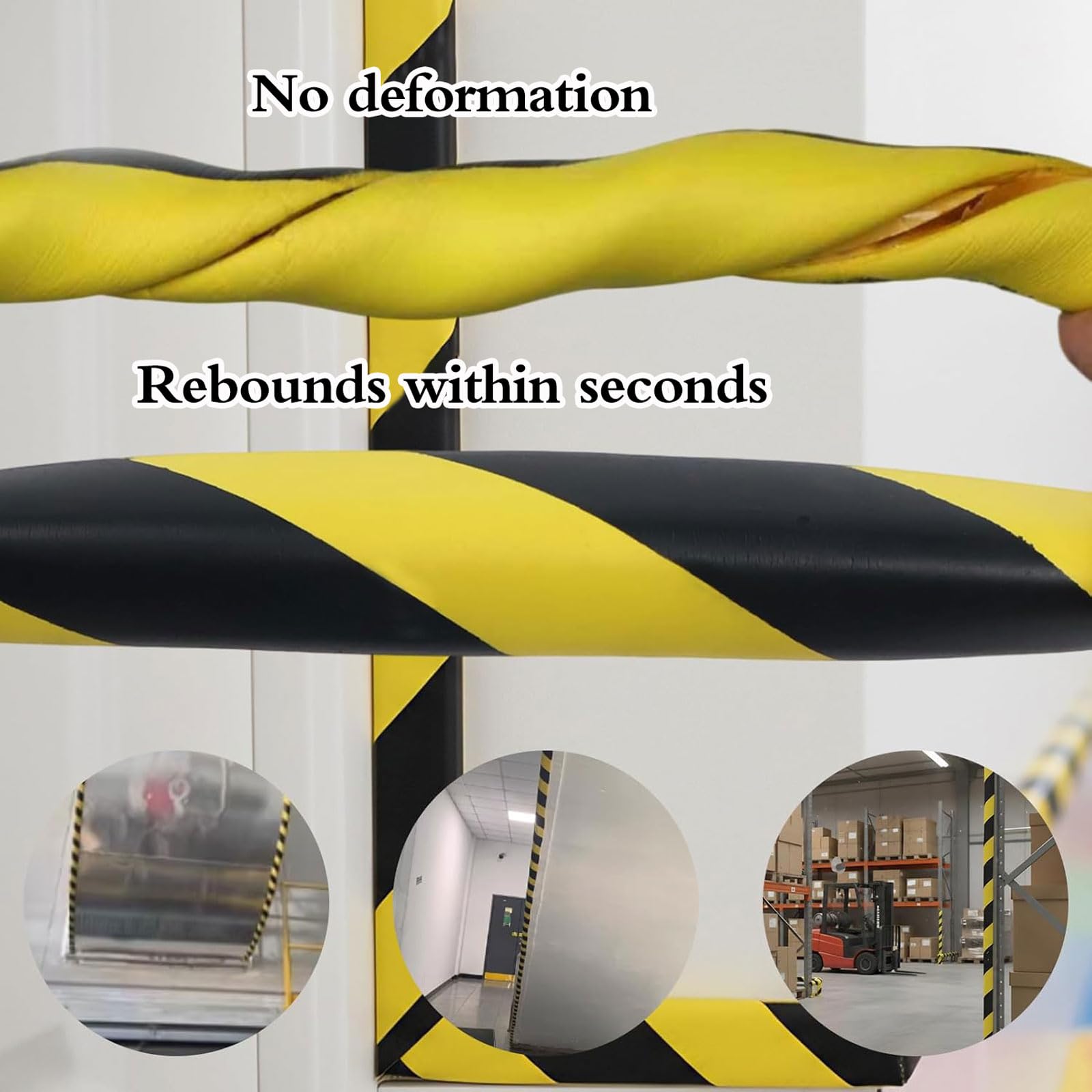 Protector Esquinas de Goma Amarillos y Negros,Protectores de Esquinas de Seguridad de 5 Metros con Rayas Amarillas y Negras,Autoadhesivos,para Uso Industrial y doméstico
