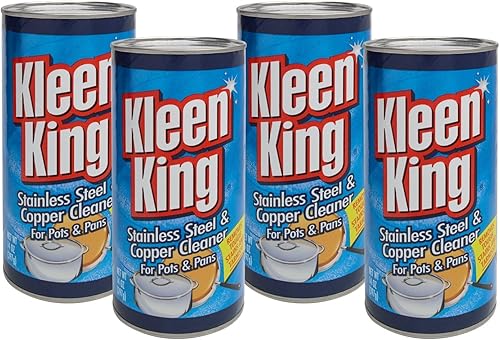 King Kleen - Limpiador de utensilios de cocina de acero inoxidable y limpiador de cobre (14 onzas, paquete de 12) ayuda a eliminar las manchas y el