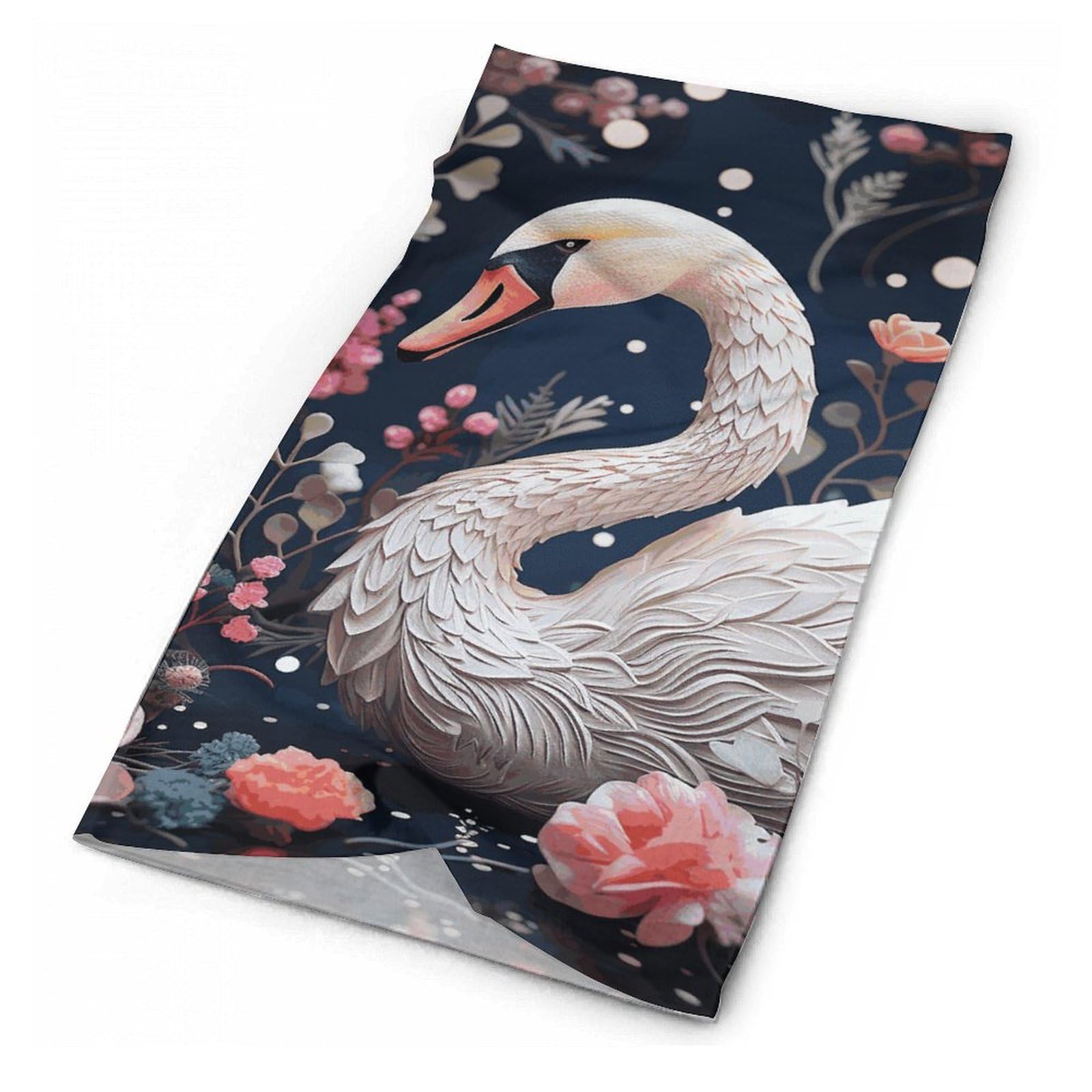 FZQVSGW Balaclava Neck Gaiter Floral Swan Neck Face Mask Windproof Scarf Face Cover for Men Women