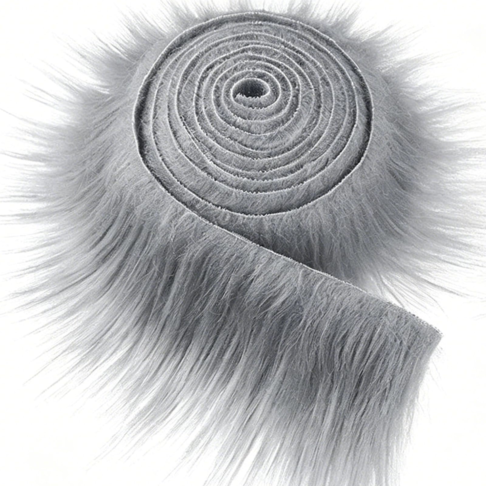 Gray Faux Fur Fabric, Shaggy Plush Fabric, 5 X 150cm Trim Precut Strips for Toy Hair Dwarf Cosplay Costume DIY Craft Christmas Decoration Gnomes Beard