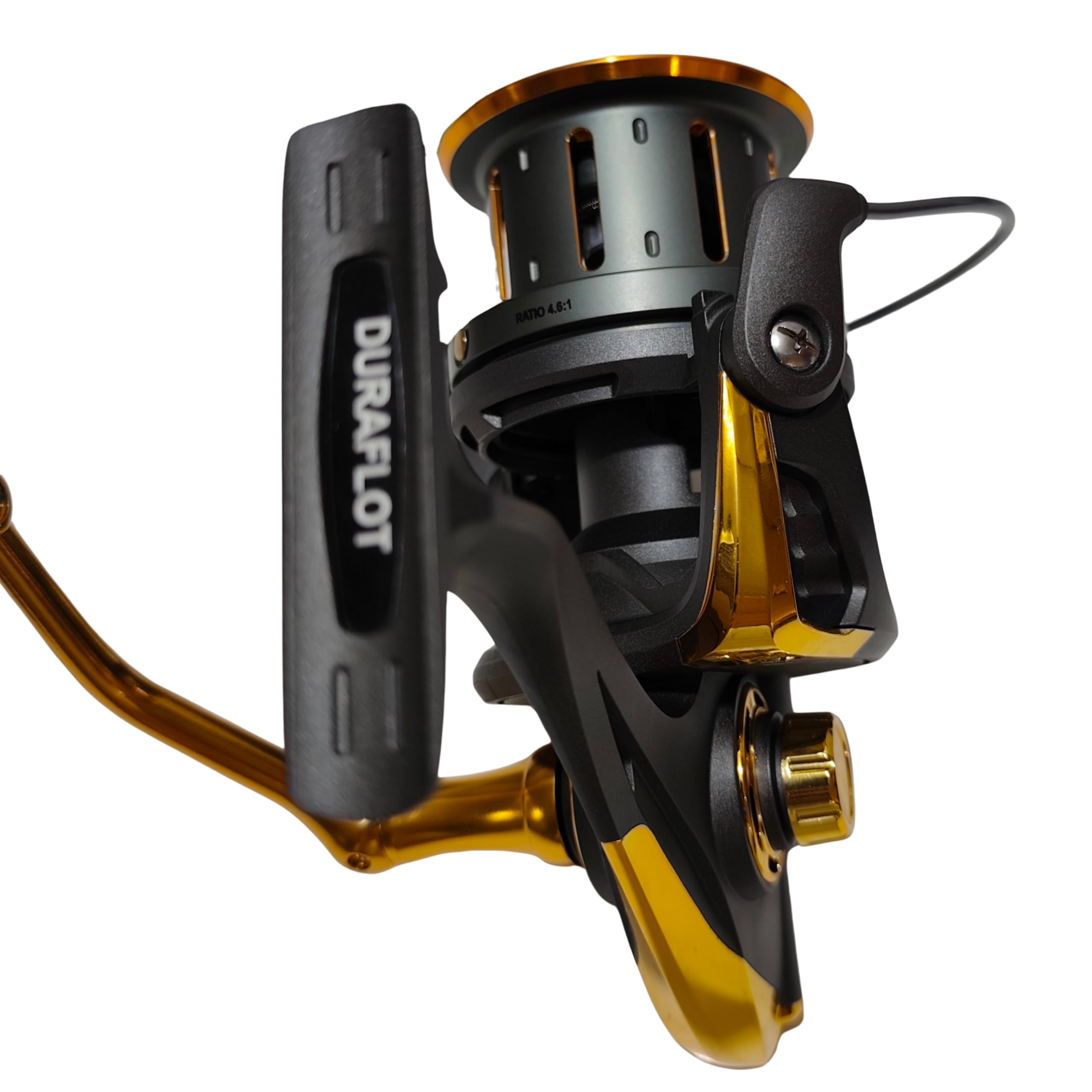Moulinet Infernal 10000 - Moulinet Surfcasting de mer | Frein en carbone 16 kg | 7+1 BB INOX | Ratio 4.6:1 | Worm Shaft | Bobine aluminium + extra graphite | Anti-Reverse