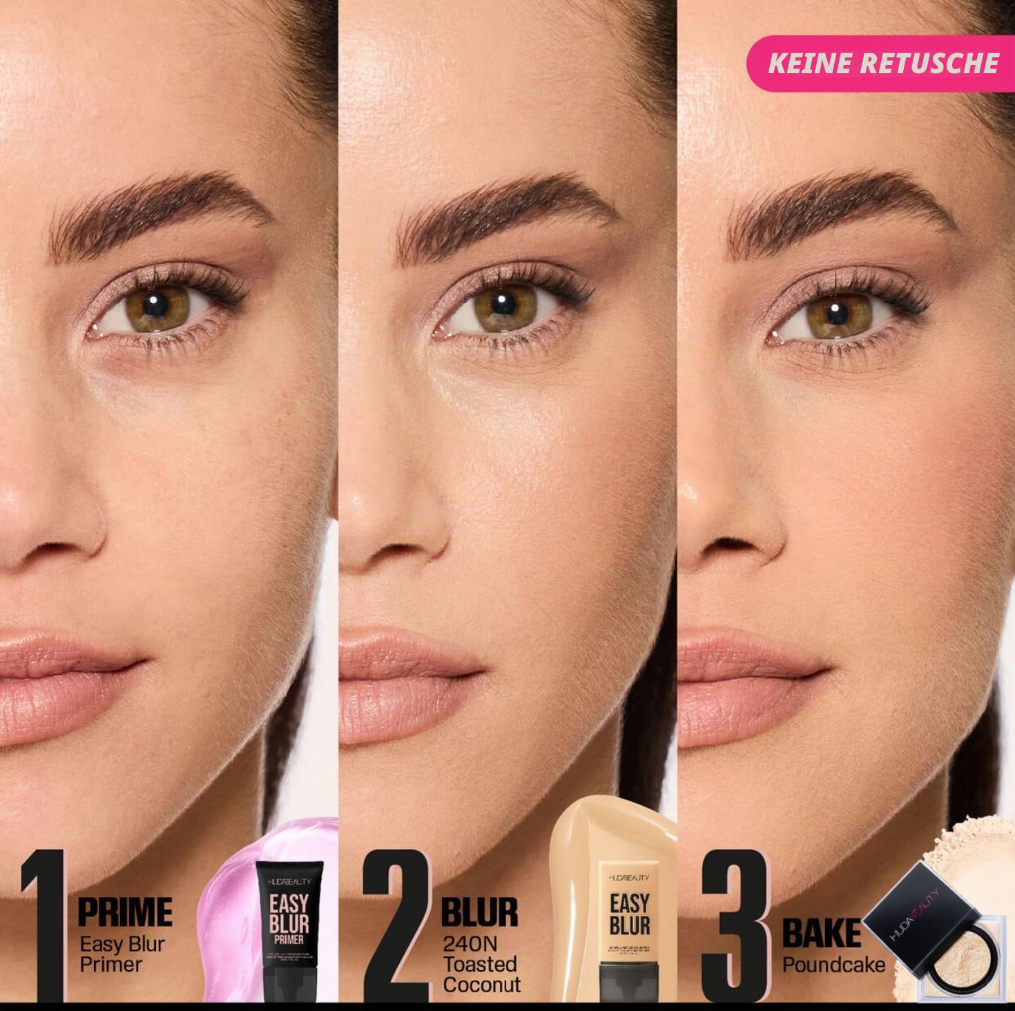 Huda Beauty Easy Blur Natural Airbrush Foundation, Toasted Coconut 240N, 30 ml