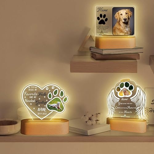 Miniatura 4 de Lámpara Nocturna Personalizada de Recuerdo para Mascotas, Lámpara de Noche de Simpatía, Lámpara de Acrílico Personalizada con Foto, Placa de Foto de
