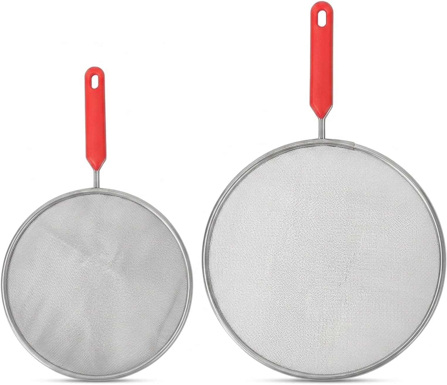 2 Splash Grease Screen for Frying Pans, Stainless Steel Oil Splatter Grease Splatter Guard for Frying Pan, Kitchen Cooking Protection, Splatter Guard with Heat Resistant Handles